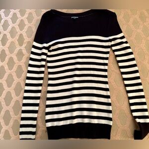 Express Black and White Striped Sweater